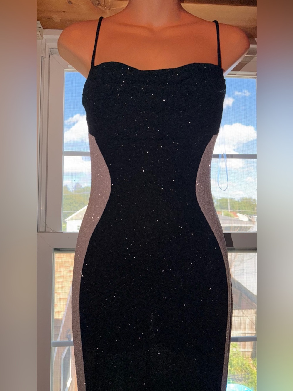 Lovely Day Black Sparkle Maxi Dress
